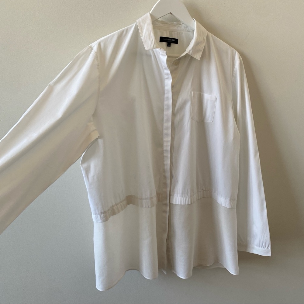 Lafayette 148 New York Crisp White Shirt - Picture 4 of 10
